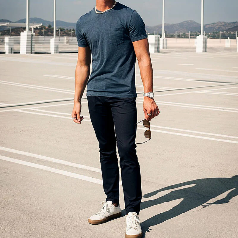 Feel Good Solid Black Chinos - Image 29